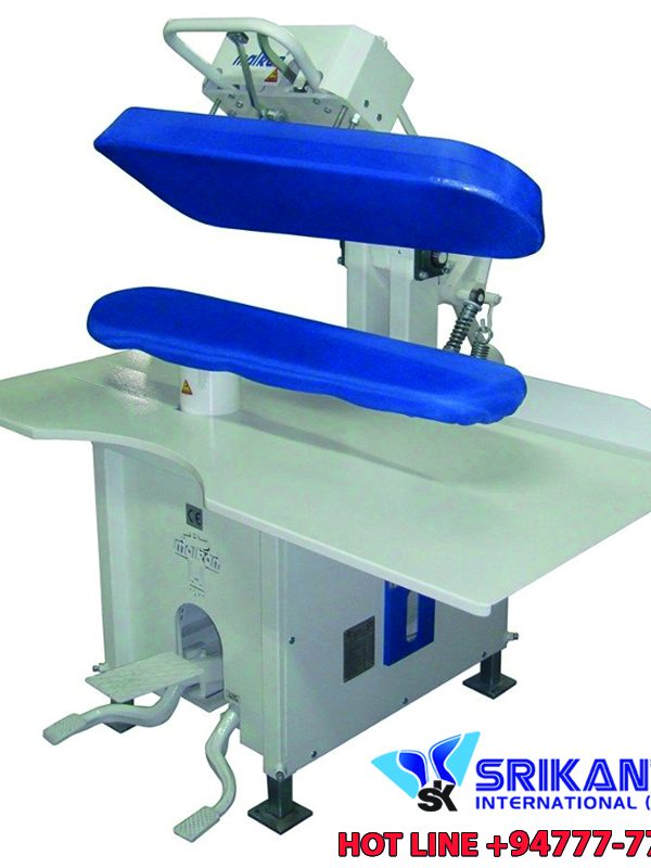 * Manual (with hand and foot) use and pressing * Mechanical mold adjustment for all types of fabric * Vacuuming from the bottom mold * Steam release from the lower and upper mold * Special aluminum perforated sheet for steam distribution in the upper mold * Fast heating and energy saving with serpentine system * It has precise mold design with advanced technology CNC surface processing. * Ironing is done in the desired form and with high quality. * It has solid construction and is ergonomic to use. * The central system works with steam and vacuum. * Produced according to CE norms. * Upper and lower mold size 34x25x113 cm