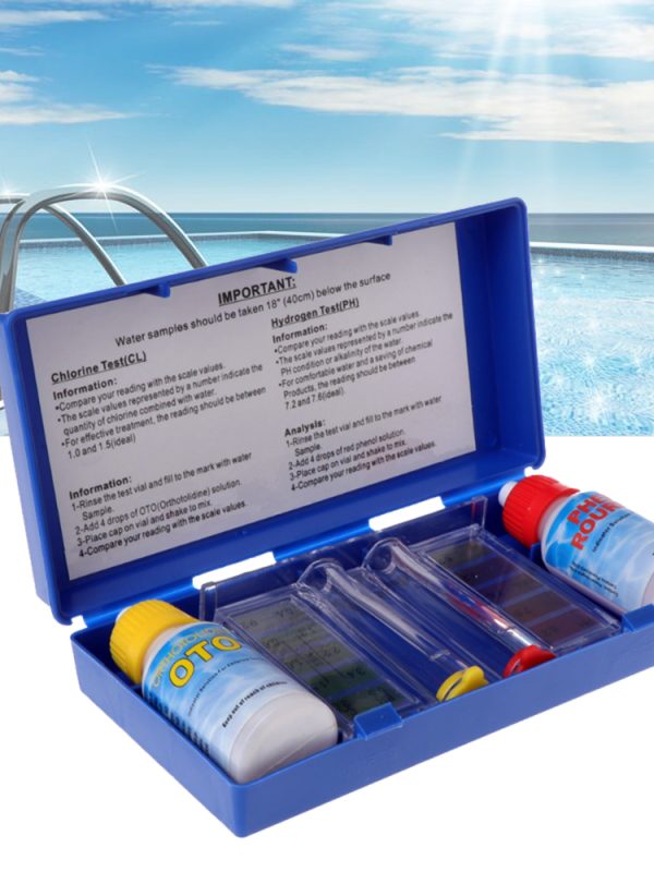 Pool Test Kit l A pool test kit is a tool used to measure key chemical levels in pool water, such as pH, chlorine, and alkalinity, to ensure the water is balanced, safe, and clean